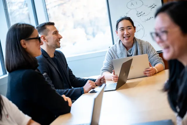 A group of people chatting in the meeting