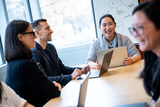 A group of people chatting in the meeting