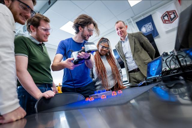 Students working on 3D Image scanning