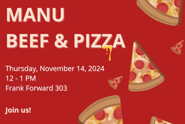 Beef and pizza poster