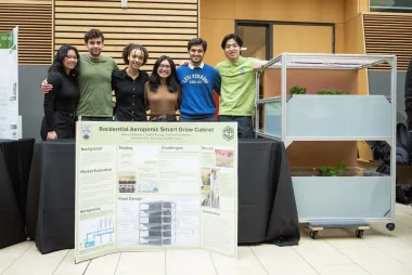 Students taking a group photo at the Design Innovation Day
